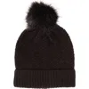 San Diego Hat Faux Fur Pompom Beanie In Black
