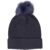 San Diego Hat Faux Fur Pompom Beanie In Blue