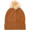 San Diego Hat Faux Fur Pompom Beanie In Brown