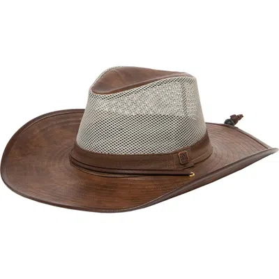 San Diego Hat Faux Leather Cowboy Hat In Brown