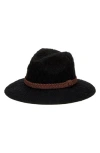 San Diego Hat Faux Suede Trim Knit Fedora In Black