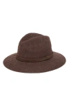 San Diego Hat Faux Suede Trim Knit Fedora In Brown
