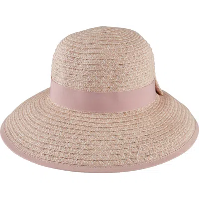 San Diego Hat Feeling Pretty Straw Wide Brim Hat In Blush