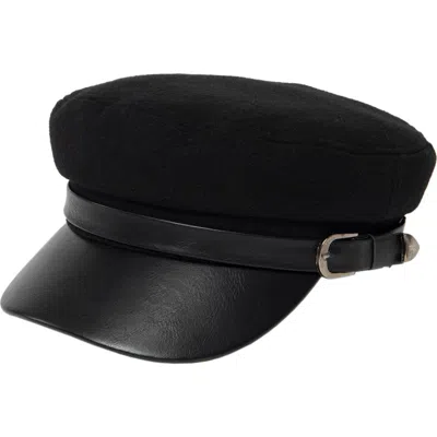 San Diego Hat Frye Newsboy Cap In Black