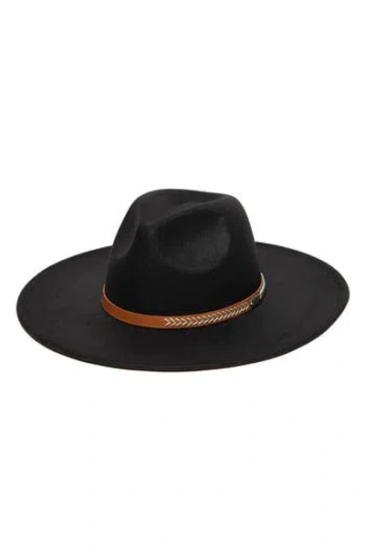 San Diego Hat Frye Topstitch Band Hat In Black