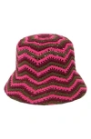 San Diego Hat Knit Chevron Bucket Hat In Pink