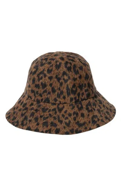 San Diego Hat Leopard Print Bucket Hat In Brown