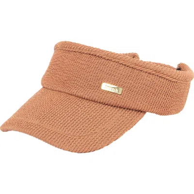 San Diego Hat Logo Hardware Stretchy Visor In Brown