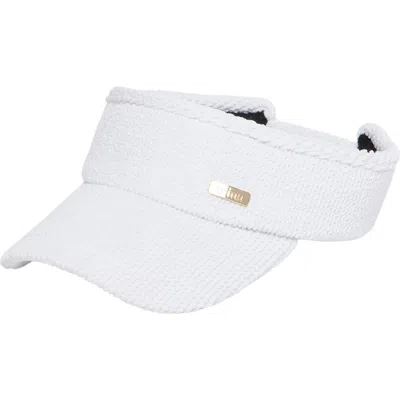 San Diego Hat Logo Hardware Stretchy Visor In White
