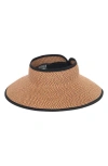 San Diego Hat Packable Straw Visor In Brown