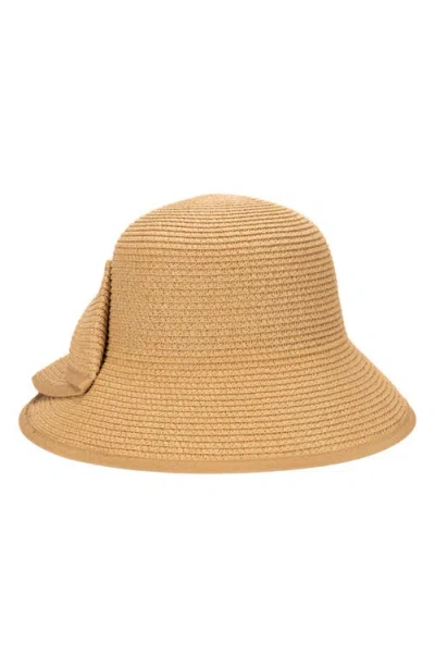 San Diego Hat Petal Straw Bucket Hat In Brown