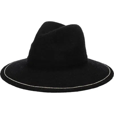San Diego Hat Rhinestone Trim Knit Fedora In Metallic