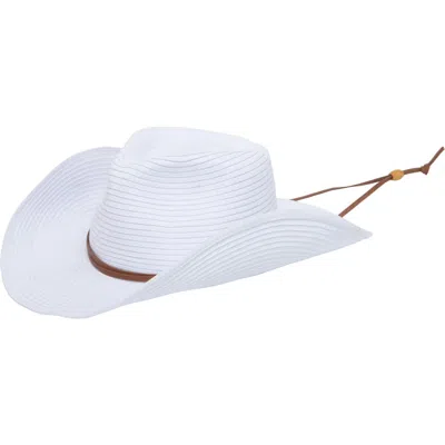San Diego Hat Ribbon Pinch Crown Cowboy Hat In White