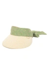San Diego Hat Ribbon Tie Straw Visor In Green