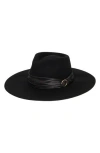 San Diego Hat Satin Ribbon Wool Fedora In Black