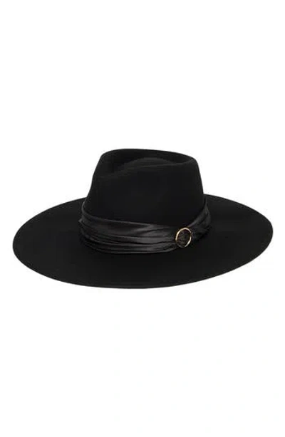 San Diego Hat Satin Ribbon Wool Fedora In Black