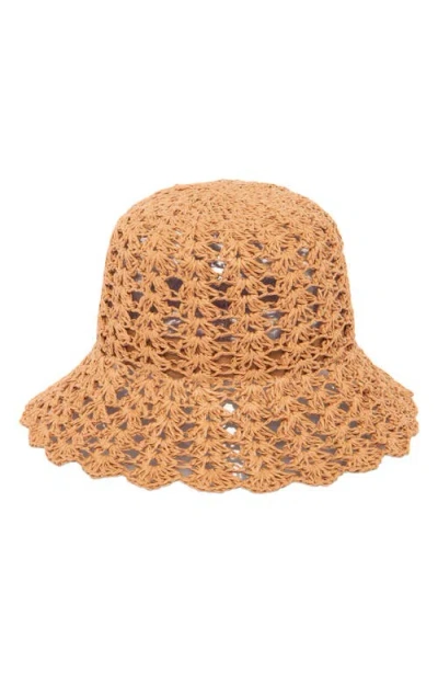 San Diego Hat Sofia Straw Bucket Hat In Gold