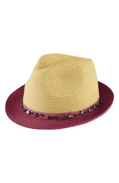 San Diego Hat Star Trim Woven Fedora Hat In Pattern