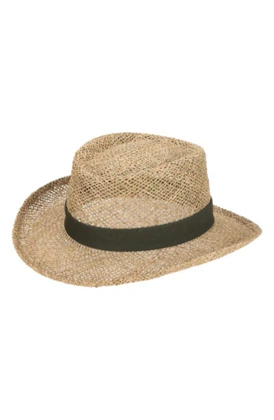 San Diego Hat Stiff Seagrass Straw Fedora In Brown