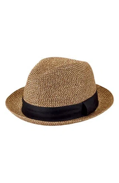 San Diego Hat Ultrabraid Fedora In Beige/black