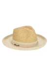 San Diego Hat Ultrabraid Two-tone Raffia Rolled Brim Fedora In Mix Natural