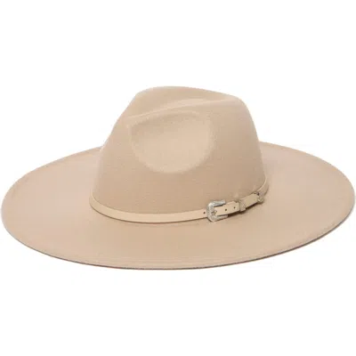 San Diego Hat Western Belt Fedora Hat In Oatmeal
