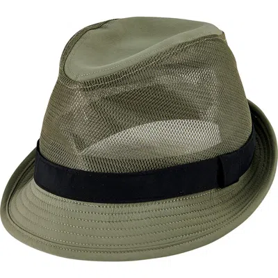 San Diego Hat Woven & Mesh Fedora In Green
