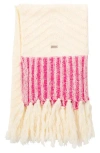 San Diego Hat X Trina Turk Fringe Scarf In White
