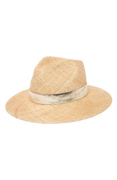 San Diego Hat X Trina Turk Straw Fedora In Brown
