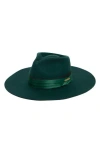 San Diego Hat X Trina Turk Wool Fedora In Green