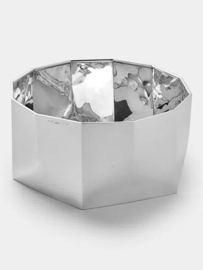 San Lorenzo 1971 Afra And Tobia Scarpa Polygonal Sterling Silver Vase (9in/23.5cm) In Metallic