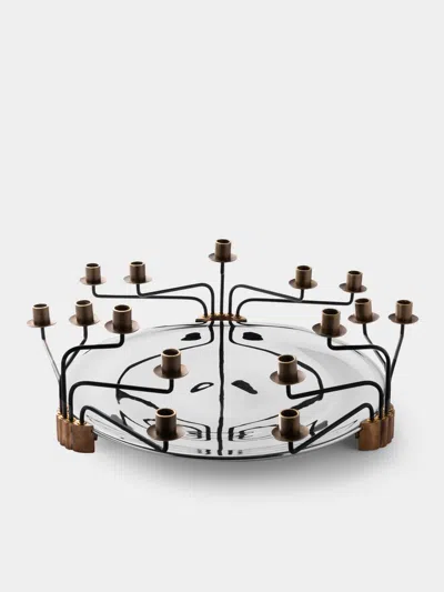 San Lorenzo 1992 Afra And Tobia Scarpa No. 69 Pure Silver Candelabra In Brown