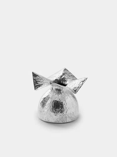 San Lorenzo 1993 Afra And Tobia Scarpa Cartoccio Sterling Silver Vase (4.5in/11cm) In Metallic