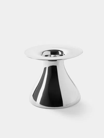 San Lorenzo 1993 Afra And Tobia Scarpa Pure Silver Vase (6in/15cm) In Metallic