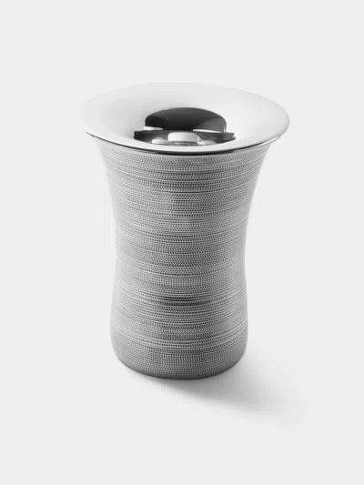 San Lorenzo 1996 Afra And Tobia Scarpa Interspace Pure Silver Vase (9in/23cm) In Metallic