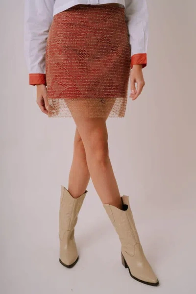 San Malo Katie Lace Mini Skirt In Brown