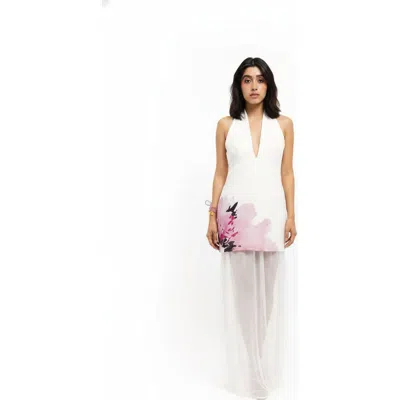 San Malo Lisa Halter Dress In White
