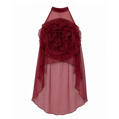 San Malo Women's Red Carolina Chiffon Top