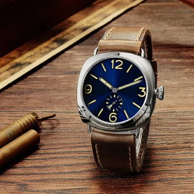 Pre-owned San Martin Quartz Classic Mens Watches Fashion Stainless Steel Dress Wristwatch In Blue