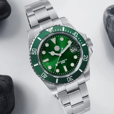 Pre-owned San Martin San Matin Sn017g Water Ghost Automatic Watch Classic Stainless Steel Dive Watch