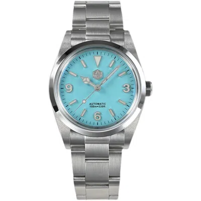 Pre-owned San Martin Men Automatic Watch Luxury Mechanical Wristwatch Sapphire 100m Pt5000