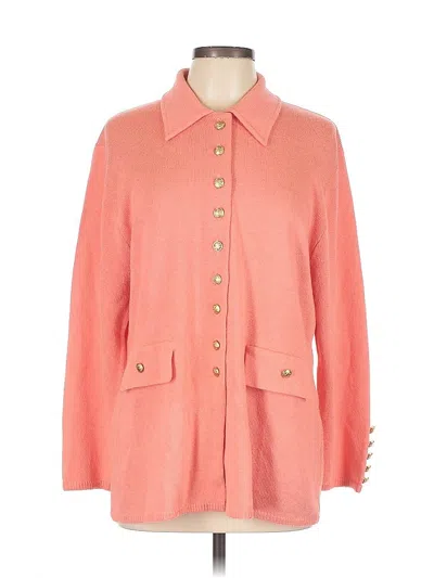 Pre-owned San Remo By Laura Knits Cardigan Sweater In Orange