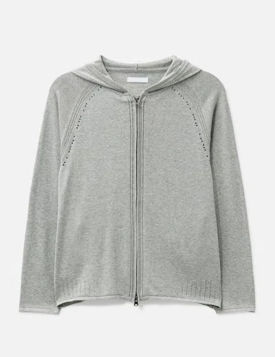 San San Gear Knit Zip-up Hoodie In Gray
