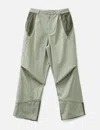 San San Gear Linen Block Pants In Gray