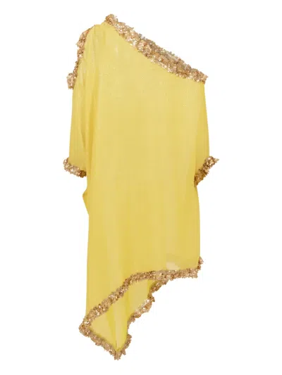 Sana Osmani Arez Sequin-embellished Mini Dress In Yellow