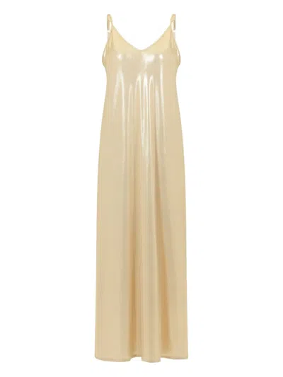 Sana Osmani Illo Slip Midi Dress In Gold