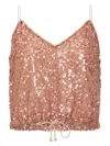Sana Osmani Iris Sequin Drawstring Top In Pink