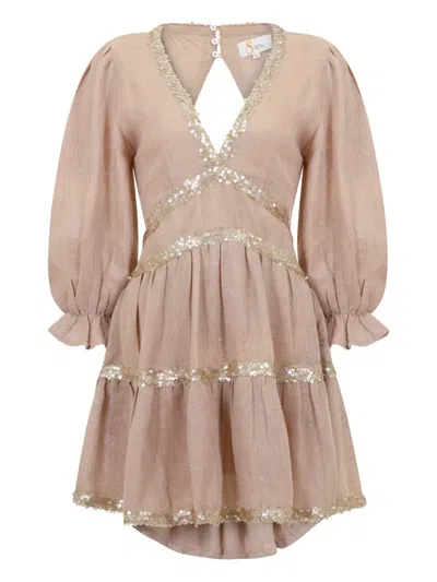 Sana Osmani Miriam Open-back Mini Dress In Pink