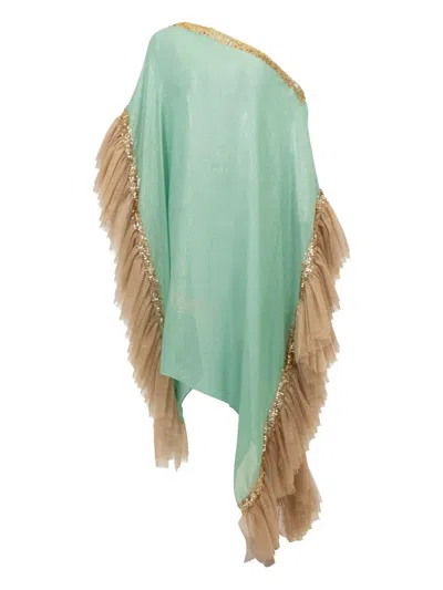 Sana Osmani Mirma Sequin Ruffled Kaftan In Green