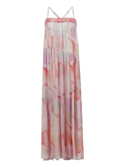 Sana Osmani Tobago Sequin Midi Dress In Pink